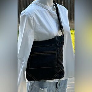 Coach canvas crossbody satchel bag.# F06M-10403.